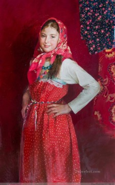 Women Painting - Pretty Little Girl NM Tajikistan 17 Impressionist
